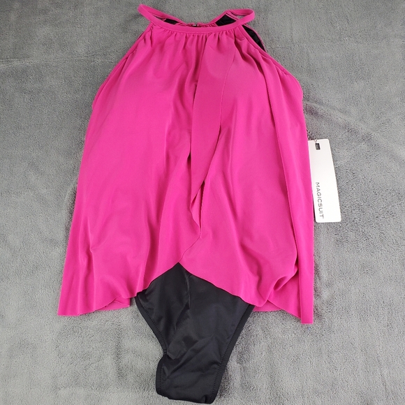 Magicsuit One Piece Swimsuit Womens 12 Hot Pink Black - Picture 6 of 12